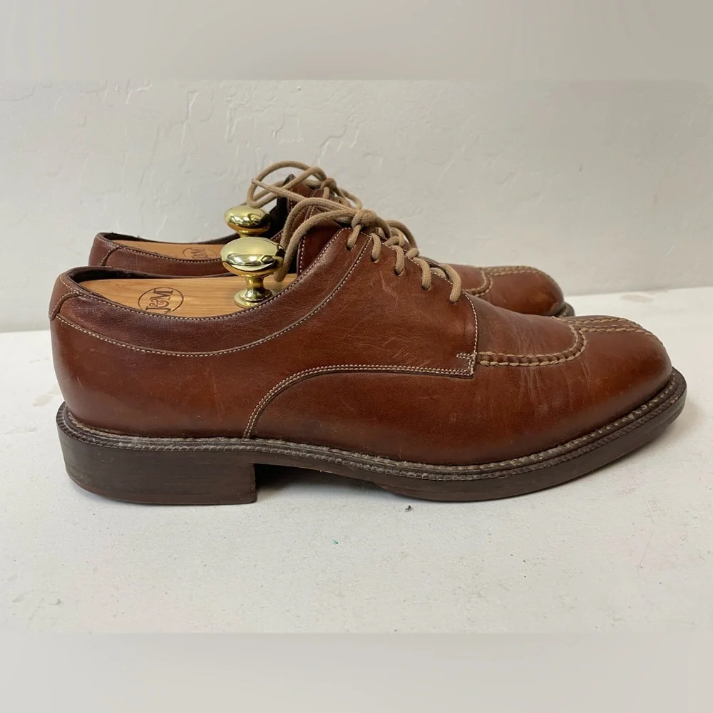 COLE HAAN Contrast Stitch Split Toe Chunky Leather Derby in‎ Brown Size 9 1/2 D
